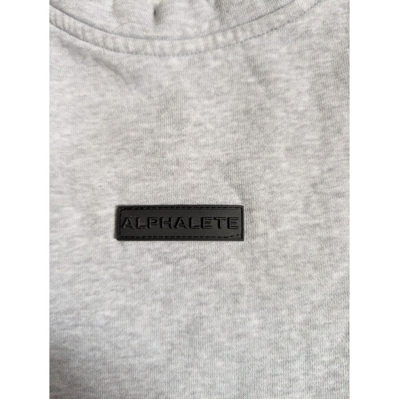 Alphalete Cropped Long Sleeve Crew Neck Sweatshirt Women's XS Heathered Gray - Picture 2 of 7